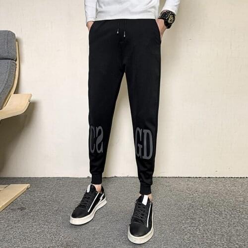 Fashion 2021 New Simple Straight Pants Men Clothing All Match Solid Full Length Black Joggers Trousers Casual 28-36