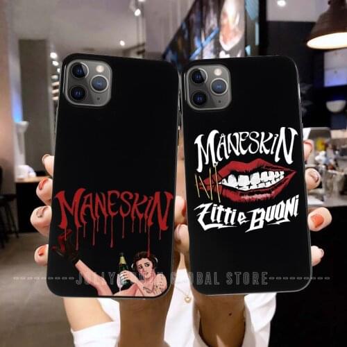 Damiano David Maneskin Case for iPhone Case 12 Mini 11 Pro Max SE 2020 Cover Soft Black Cases Funda for iPhone 8 Plus X S XR 6 7