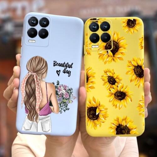 For Oppo Realme 8 Case RMX3085 Soft Slim Funda Cute Sunflower Phone Cases For Realme 8 Pro Realme8 Pro RMX3081 Back Cover Bumper