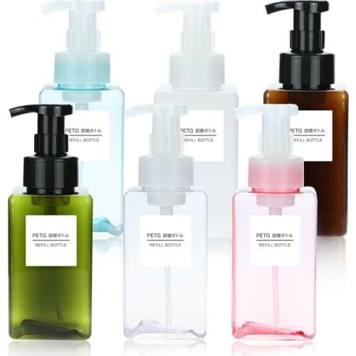 450ml Bathroom Kitchen Foam Soap Dispenser Portable Travel Shampoo Facial Cleanser Foaming Pump Refillable Bottle