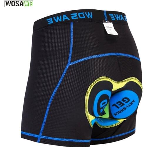 WOSAWE Upgrade Cycling Shorts Men Downhill Mountain MTB Road Bike Shorts Padded Gel Bicycle Underpants Ciclismo Underwear