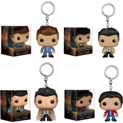 Supernatural Keychain with original box Dean Castiel Sam Action Figure Toy