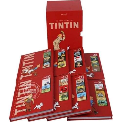8 Books/set Tintin Collection The Adventures of Tintin English Picture story books to help your child grow as reader Libros Toy