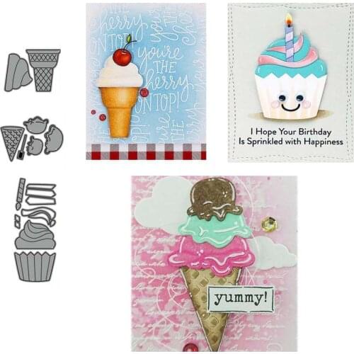 2021 New Arrival Ice Cream Cake Metal Cutting Dies for Scrapbooking Craft Die Cut Stencil Card Make Mould Sheet Decor Template