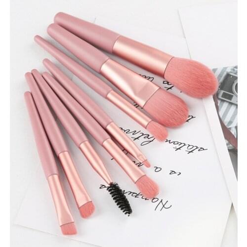 8pcs Make up Brushe Set Pink Soft Synthetic Hair Travel Makeup Brush Set Eyeshadow Multifunctiona Cosmetic Brush Make Up Tools