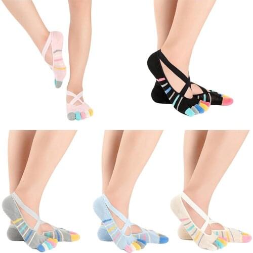 Women Short Cotton Socks Non Slip Breathable Sock Women Five Friction Backless Sock With Cross Straps Hot Sale