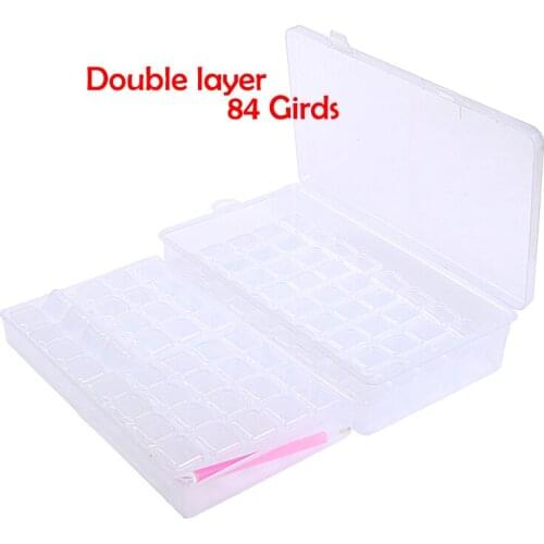 2020 New 84 Girds 5D DIY Diamond Painting Tools Storage Box Rhinestone Container Box Diamond Painting Accessories Organizer Case