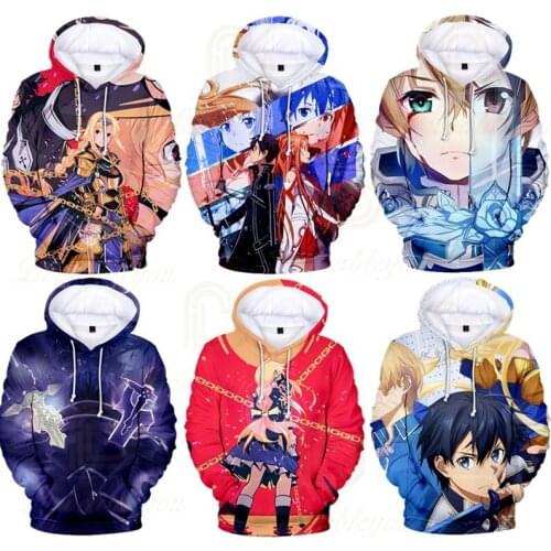 New Hot Sale Sword Art Online 3D Printed Cosplay SAO Hooded Hoodies Spring Autumn Men Women Long Sleeve Pullover