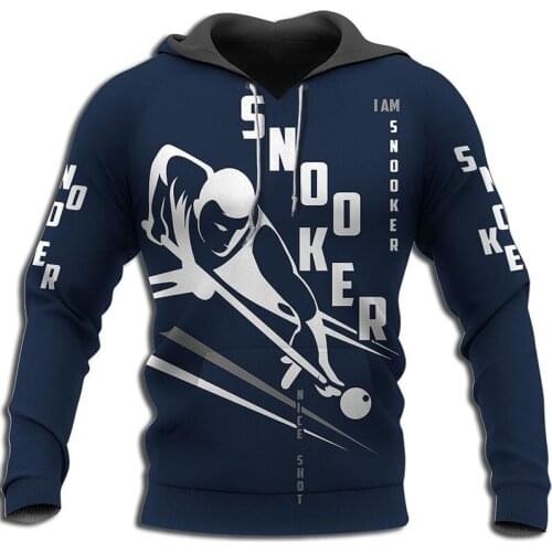 New nice snooker Art 3D Sweatshirt men / women hooded full print autumn fashion Sweatshirt casual jacket zipper