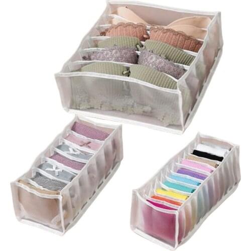 New Underwear Bra Organizer Storage Box 2 Colors Drawer Closet Organizers Boxes for Underwear Scarfs Socks Bra Socks Organizer