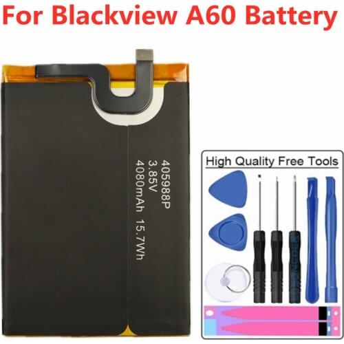 Original 4080mAh 405988P Battery For Blackview A60 Mobile Phone Replacement Batteria + Tools