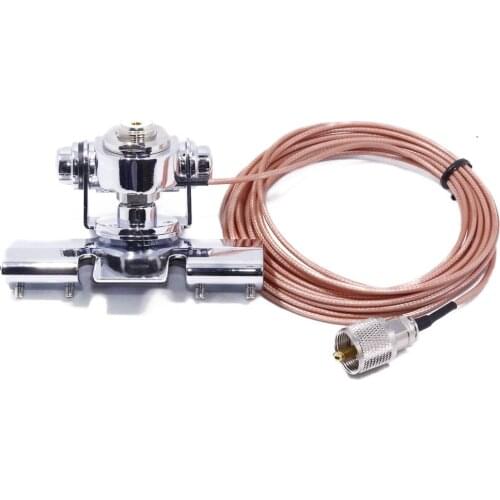 RB-400 Car Antenna Mount Bracket Clip with 5M Extension Coaxial Feeder Cable for TYT QYT Baojie Mobile Ham Two Way Radio