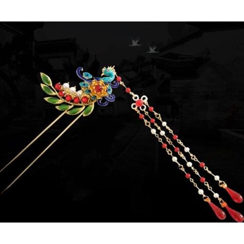 Handmade Phoenix hairpin vintage hairpin phoenix Hair Pins tassle hair pins ancient dynasty princess cosplay accessories