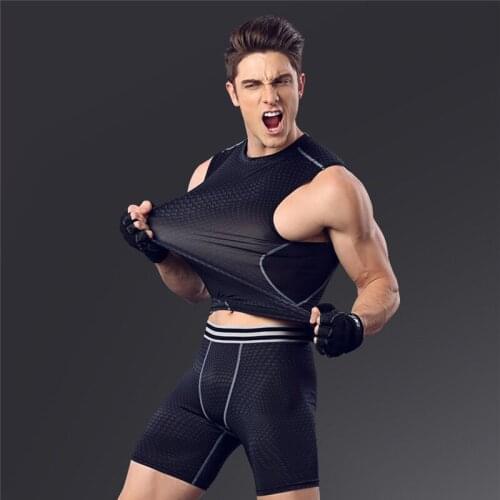 Running Shorts Men Quick Dry Base Layer Cycle Tight Skin Compression Sweat Mens Sport Shorts Elastic Waist Shorts