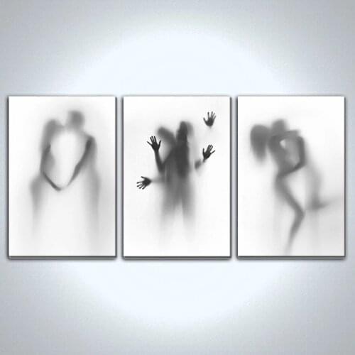Nordic minimalism frameless canvas painting sexy men and women kissing posters and prints living room background wall decoration