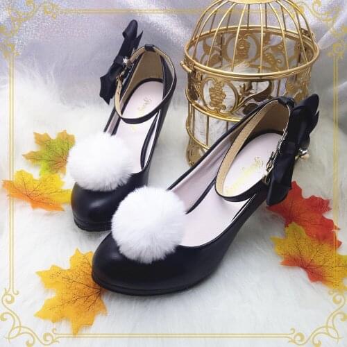 Women Shoes Clips Fluffy Pompom Ball Cute Lolita Shoes Decoration Accessories