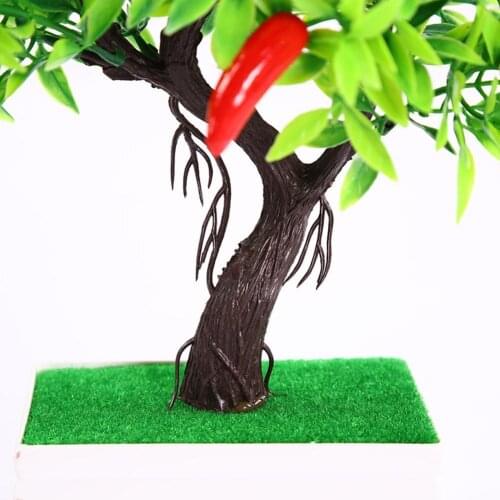 1Pc Artificial Bonsai Plant Chili Tree Miniascape Wedding Party Home Desk Decor 2021 New Artificial Bonsai