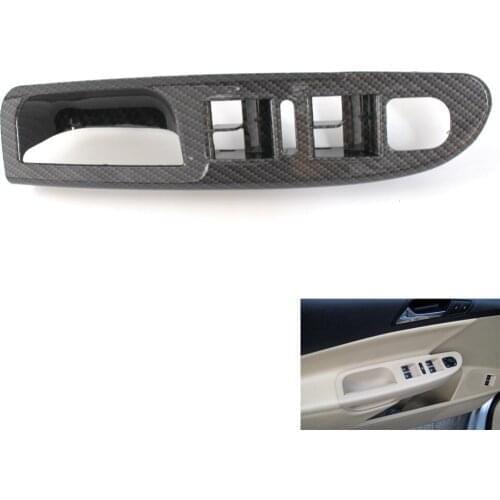 1PCS Window Switch Panel Bezel Cover Carbon Fiber Style for Volkswagen VW Passat B6 06-10 3C1 867 171 B Left-Hand Drive 4-Door