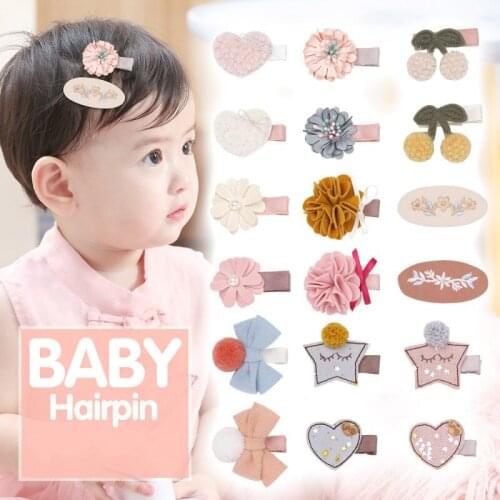 10pcs Childrens Flower Hair Clip Korean Cartoon Fashion Small Clip Fruit Bangs Clip Baby Girl Flower Bow Hairpin Hair Ornament