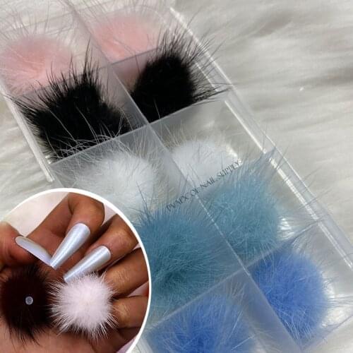 10pcs/lot Nail Art Pom Pom Magnetic Fur Balls 3D Nail Art Decorations Salon Manicure Supplies