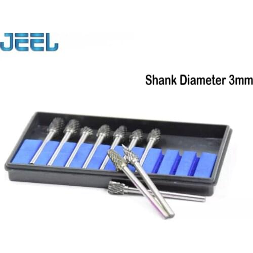 10 pcs Double Grain Tungsten Carbide Grinding Head 3*6mm , Rotary File 2.35 Handle Electric Grinder Accessories