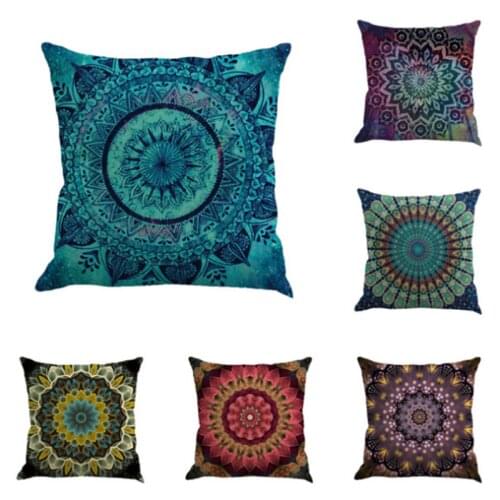 2pcs/set Bohemia Style Flax Floral Cushion Cover Pillowcase Throw Pillow Case Decorative Case for Living Room Sofa Home Decor