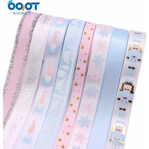 21521-1 Holiday Christmas Grosgrain Ribbon Set for Gift Package Wrapping,Hair Bow Clip Accessory Making,Crafting,Wedding Decor