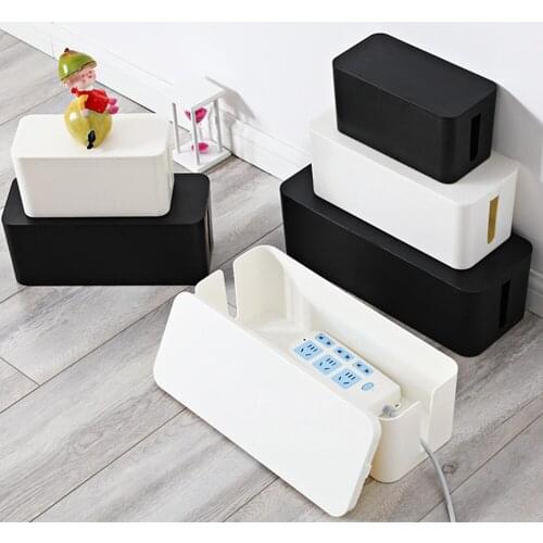3 Sizes Cable Tidy Storage Box Plastic Wire Storage Box Power Line Storage Cases Junction Box Household Necessities Storage Box
