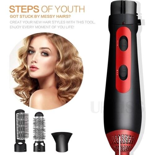Automatic Rotating Hair Curler 3 In 1 Hot Air Brush Hair Dryer Roller One Step Volumizer Curling&Straightening Hair Blowing Comb