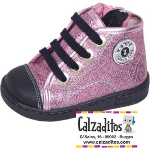 Zapy basketball boots in pink with stippers, laces and zippers