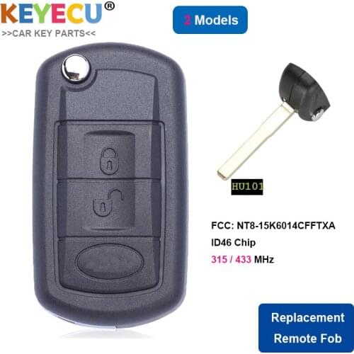 Battery Replaceable For Land Rover LR3 Range Rover Sport Discovery 3 433 or 315 ID46 Flip Remote Car Key Fob NT8-15K6014CFFTXA