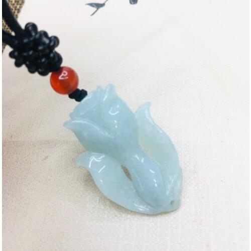 Pure natural Emerald jade Hand-carved openwork three-dimensional rose pendant with three-color bead necklace Men and women sweat