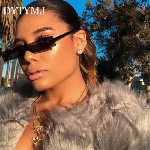 DYTYMJ Black Rimless Sunglasses Women Brand Designer Retro Rectangle Steampunk Sun Glasses for Men Shades for Women Wholesale