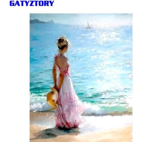 GATYZTORY Frame DIY Painting By Number Women Figure Painting Wall Art Picture Modern Calligraphy Painting For Home Artwork 60x75