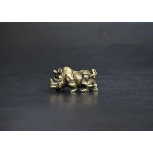 Chinas archaize brass rhino Small statue