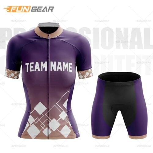 Team Cycling Clothing Custom Logo Short Sleeve Jersey Set Designated Team Name Bike Tights Uniform Suit Summer Bicycle Race Wear
