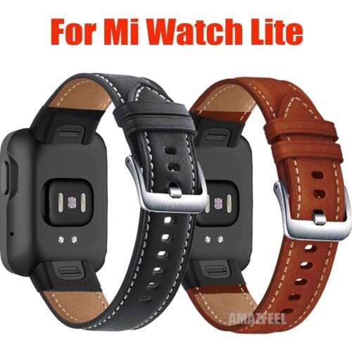 New Leather Bracelets Strap For Xiaomi Mi Watch Lite Smart Watch Band Bracelets Replacement Wristband For Mi Watch Lite Band