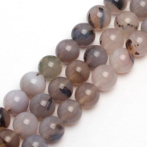 Round gray Sardonyx agates beads natural stone beads DIY spacer beads for jewelry making strand 15" wholesale
