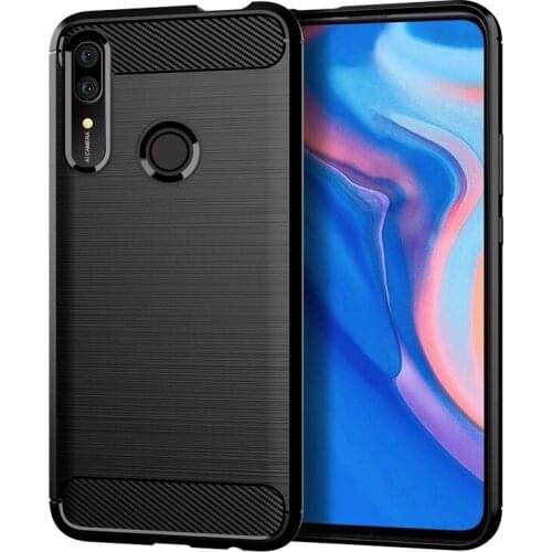 MAKAVO For Huawei P Smart Z Case Simple Brushed Soft Silicone Carbon Fiber Texture Back Cover For P Smart Z Phone Case 6.56"