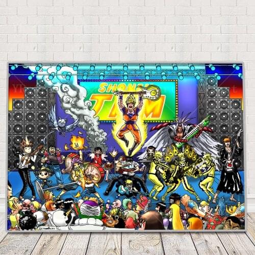 Cartoon Anime Canvas Painting Dragon Ball Naruto One Piece Poster Print Goku Luffy Sasuke Wall Art Prints Home Decor Pictures