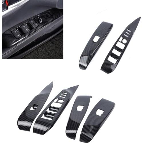 For Toyota Camry 2018 Carbon Fiber Style Car Window Lift Switch Button Panel Cover Trim 4PCS/Set Not Fit XSE