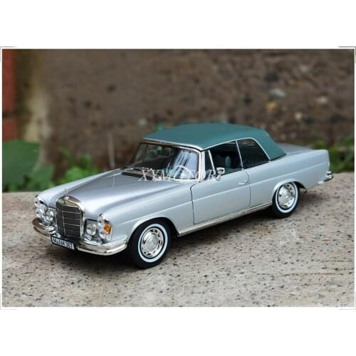 Norev 1/18 For Benz 280SE 3rd S Class 1969 Diecast Model Car Silver Kids Toys Boys Girls Gifts Roof Removable Display Collection