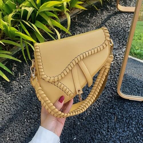 2021 New Fashion Saddle Women Bag One Shoulder Handle Trend Casual Hasp Zipper PU Material Female Shoulder Bags