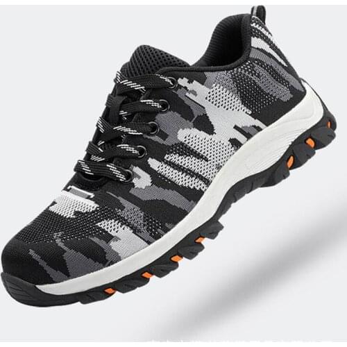 New fashion Work Shoes Mens Outdoor light Breathable Safety Sneakers Boots Steel Toe Anti Smashing Safety Shoes Dropshipping