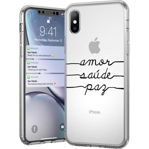 Original Clear Phone Case with Design English Pattern Case For iPhone 11 12 Pro XS Max 6 6S 7 8 Plus XR 12 Mini 5S SE 2020 Cover