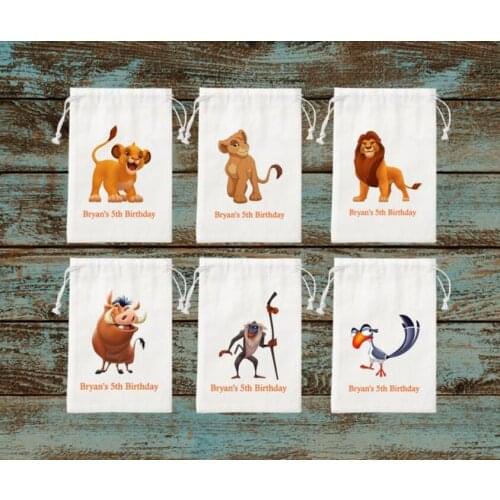Personalise Simba Lion King Kids Birthday favor Bags-Nala Lion King Customize any text Favor Bags-Lion King Custom Goodie Ba