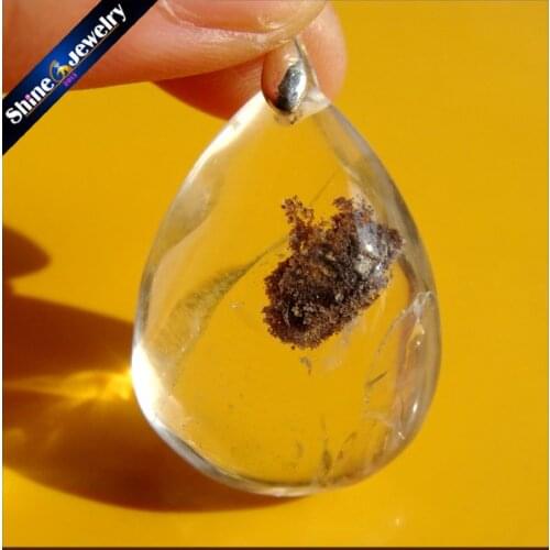 Direct Selling Natural Drop Bijoux Green Phantom Garden Quartz Crystal Pendants Stone Beads Diy Jewelry For Women IS976