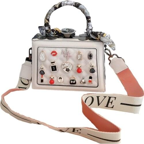 Luxury Fashion Rhinestone Small Bag Women Handbag New Ladies Shoulder Messenger Bag Female Wild Diamonds Portable Square Bags PU