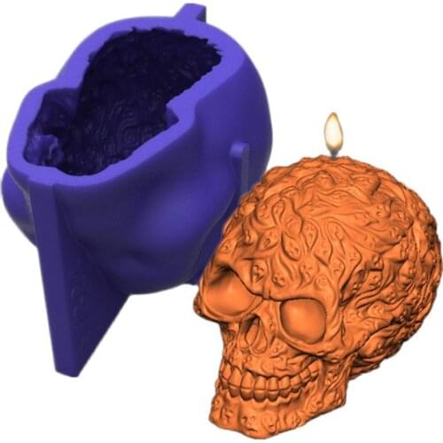 3D Skull Silicone Candle Mould Aromatherapy Candle Mould DIY Handmade Candle Material Resin Mold Candle Making Supplies m222