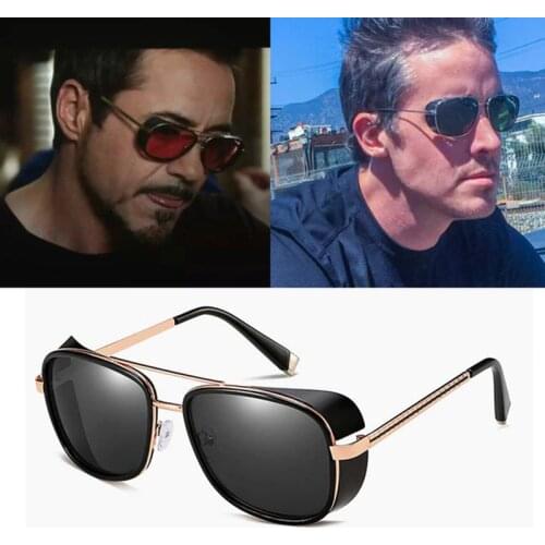 Male Steampunk Sunglasses Tony Stark Iron Man Matsuda Sunglasses Retro Vintage Eyewear Steampunk Sun Glasses UV400 Oculos De Sol